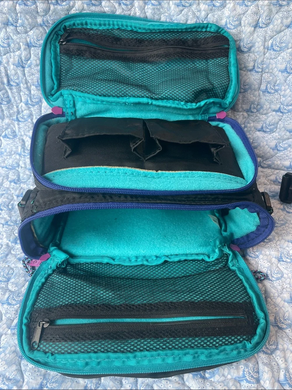 Samsonite Black Bag with Purple and Teal Logo Patch